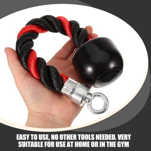 Corde de traction pour triceps lot de 2 pièces en nylon et TPR robuste - 3