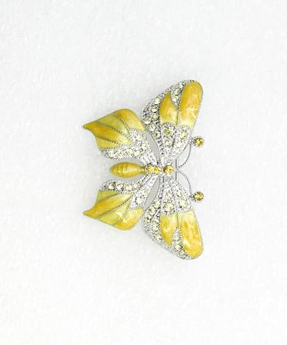 Image of Gorgeous Rhinestone Crystal Enamel Butterfly Pin Brooch