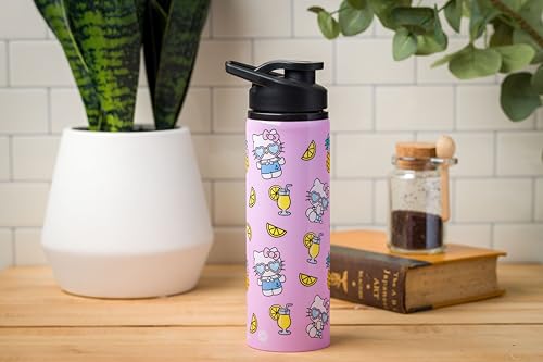 Image of Silver Buffalo Hello Kitty Summer Style, Stainless Steel Water Bottle, 25oz | Sanrio, 0.74 Liters