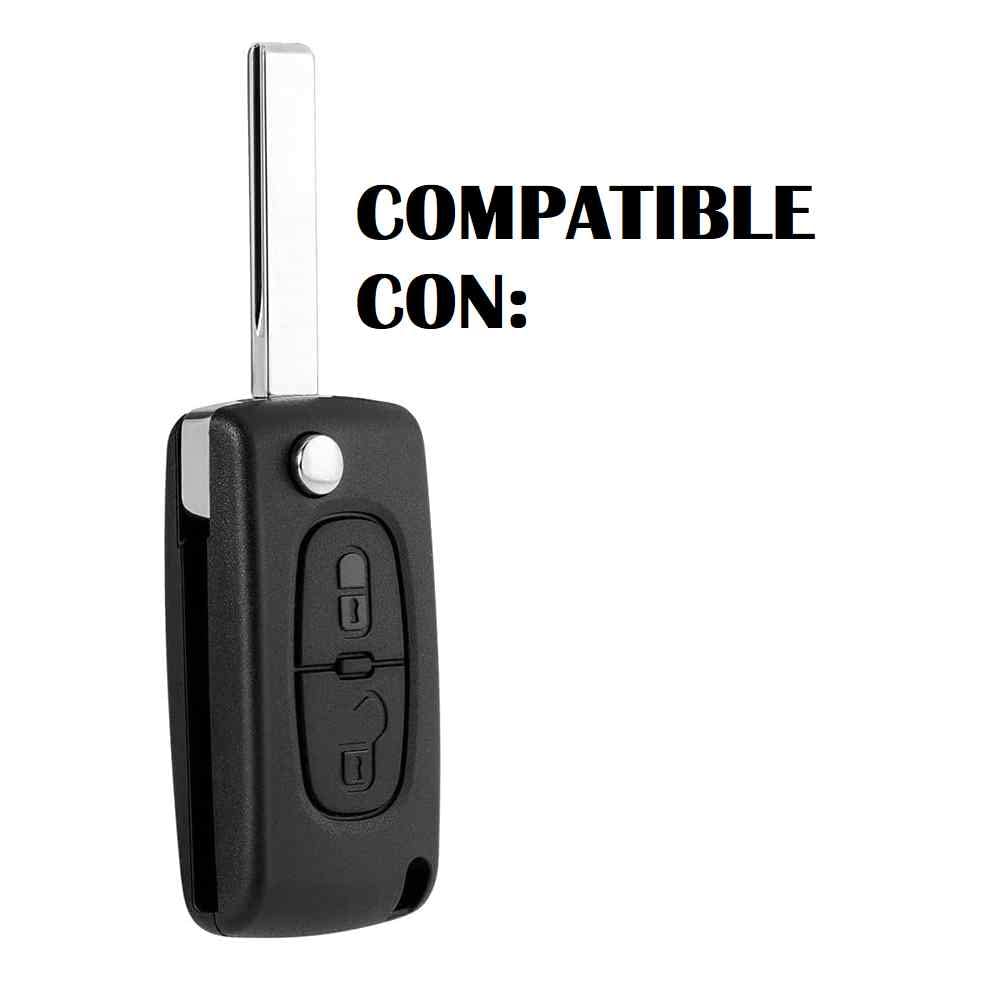 AUTOZOCO Funda Compatible con Peugeot Citroen Llave de Coche 2 Botones | Carcasa Protectora de Silicona para Coche | Negro AUTOZOCO Funda Compatible con Peugeot Citroen Llave de Coche 2 Botones | Carcasa Protectora de Silicona para Coche | Negro