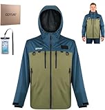 Goture Fliegenfischerweste Fliegenfischen Waten Jacke - Wasserdicht 15.000 mm & Atmungsaktiv mit Brusttaschen, Verstellbarer Kapuze, Handwärmetaschen für Angeln, Jagd, Outdoor Männer und Frauen