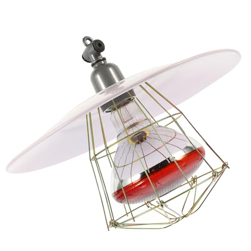 Homoyoyo Lámpara Calefactora para Animales con Rejilla Protectora Antiescaldadura Luz de Calor Segura para Jaulas de Ganado Reptiles y Mascotas Fácil Instalación Color Color Aleatorio