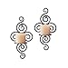 Gifts & Decor Pair of Swirling Iron Hanging Wall Candleholder Sconce