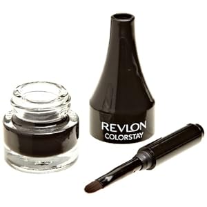 Revlon Crème Gel Eyeliner Crème, ColorStay Eye Makeup, Waterproof, Smudgeproof, Longwearing with Precision Brush Applicator, 001 Black, 0.08 Oz