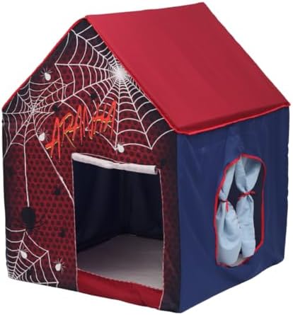 Casinha Infantil Menino Cabana Desmontável Teia Barraca Tenda Aranha