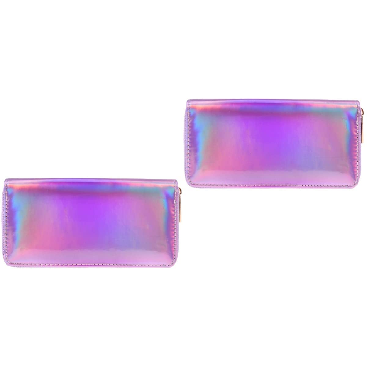 VALICLUD2pcs Card Female Cell Carteras Holder Sparking Leather Long Portfel Coin Slim Pu Bag Purses Wallets for Pouch Rainbow Sequins Zipper Holographic Girls Purse Shining Clutch Pocket