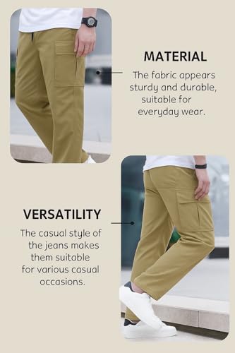 Image of Lymio Cargo for Men | Cotton Cargo Pant | Drawstring Waist Pant (Also Available in Plus Sizes) (01-04)