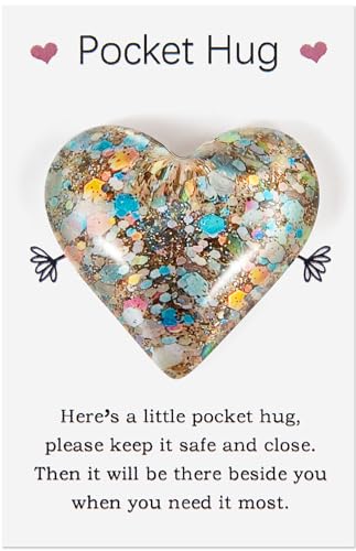 Pocket Hugs Heart Keepsake Gifts for Women Friends - Positive Good Luck Gifts for Birthday Wedding Christmas Mother's Day Valentine's (Gray)