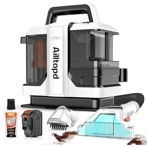 Ailltopd Cordless Carpet & Upholstery Cleaner Machine,Powerful Suction and Multi-Purpose Portable Spot Cleaner for Couch,Pets,Car Seats Cover