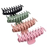 JSY Hair Claw Clips 4.3 Inch Nonslip Large Claw Clip for Women and Girls Thin Hair,Strong Hold Hair Clips for Thick Hair,90's Fashion Hair Styling Accessories, 4 Colors Available (4 Packs)