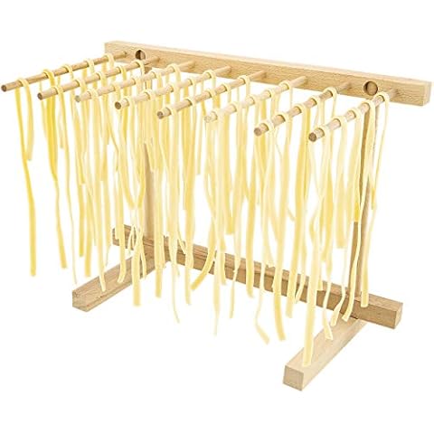 Southern Homewares Collapsible Wooden Pasta Drying Rack Natural Beechwood Cover