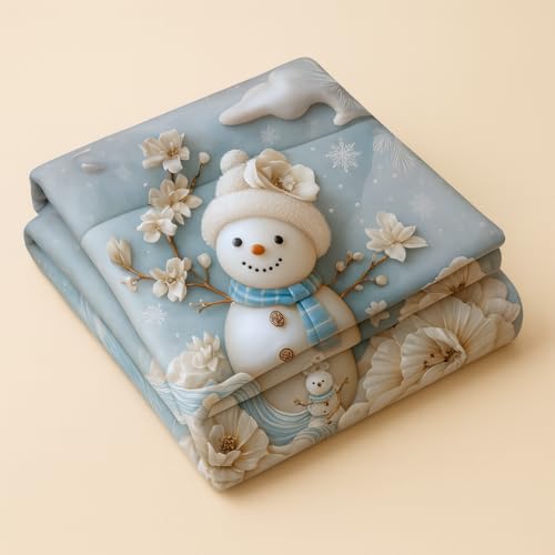 Image of King Size 7D Digital Print Bedsheet - 350 TC Cotton, Kids Friendly Design, Soft & Breathable 180 GSM Fabric, Machine Washable, Gift-Ready Packaging. (108x108 Inches). (Snowman)