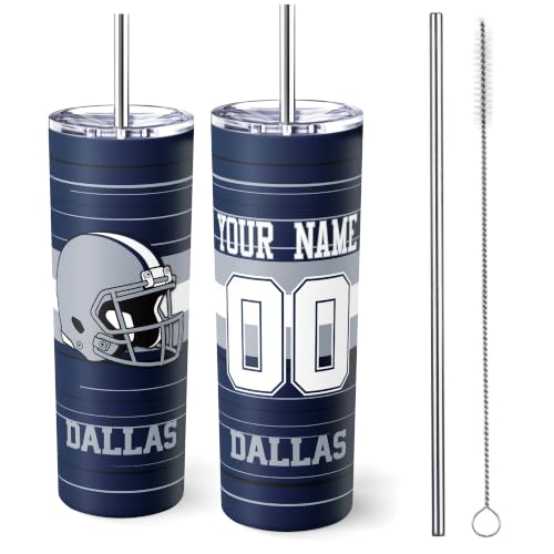 Image of Dallas Tumbler 20oz Travel Mug Custom Name and Number Gifts