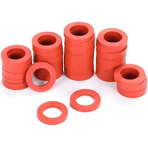 Sanpaint 40 Pieces Garden Hose Washers Rubber Washers Seals, Fit All Standard 3/4" Garden Shower Hose and Water Faucet Fittings Cover