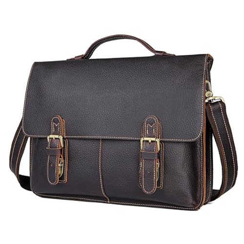 SCWZZWSY Bolso de bolso de bolso para hombres de cuero casual vintage bolso de computadora con bolso de hombro, bolsa de hombro,