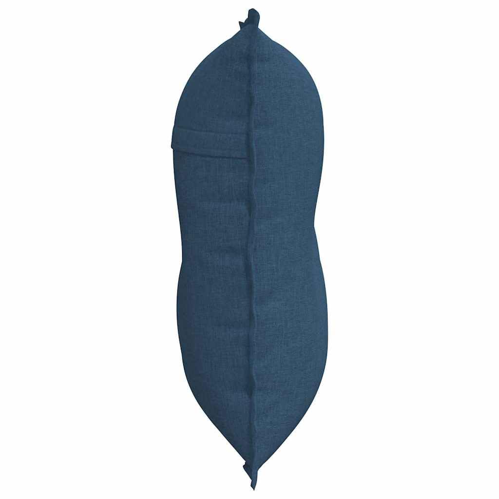 Poduszka pod plecy niebieska 80 x 19 x 50 cm tkanina poduszka wewnętrzna