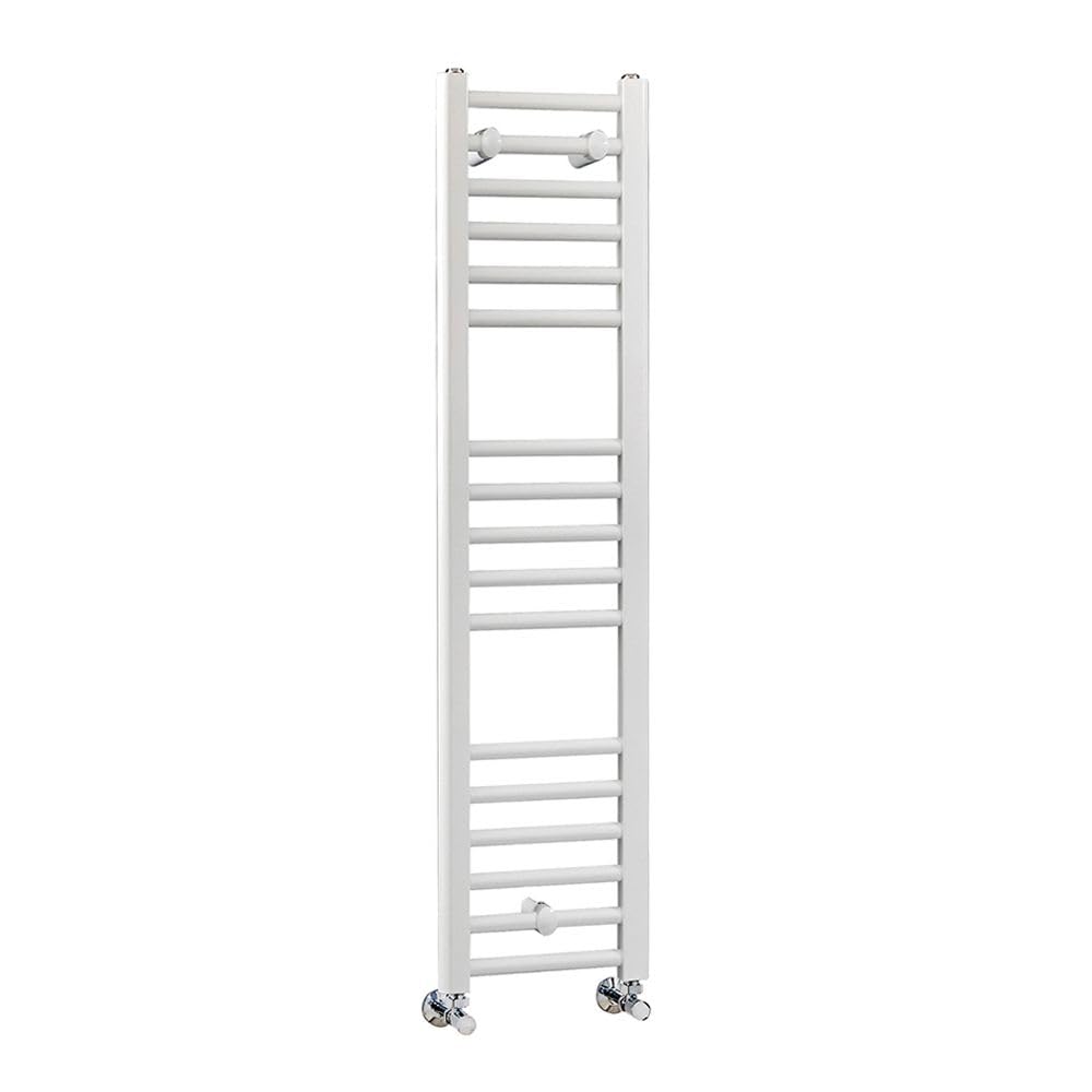 Milano White Ive - Straight Heated Towel Rail 1200Mm X 300Mm