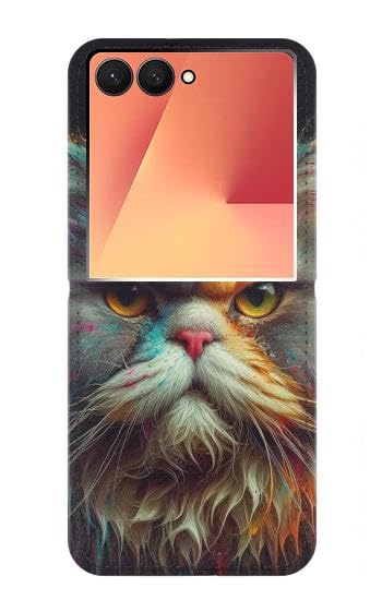 Étui Galaxy Z Flip 7 chat coloré le compagnon idéal de votre style de vie actif