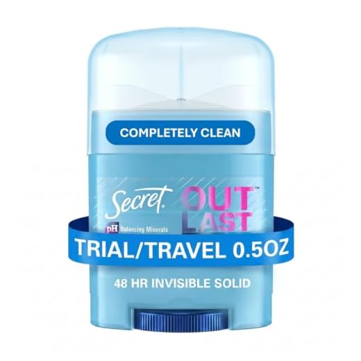 Secret Outlast Antiperspirant Deodorant for Women, 72hr Sweat & Odor Protection, PH Balancing Minerals, Invisible Solid, Completely Clean Scent, Travel Size, 0.5 oz