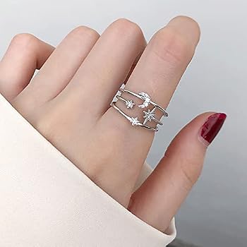 Bague Femme Croissant De Lune En Argent 925 Ou Plaqué Or 18K – Bijou Élégant Et Romantique