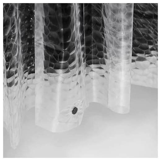 Ga-Geetopia Thin 3D EVA Shower Curtain Liner Water Cube, 72x72 Premium Light Weight Clear Plastic Bathroom Shower Curtain with Rustproof Metal Grommets 3 Magnets for Shower Stall, Bathtubs(No Hooks)