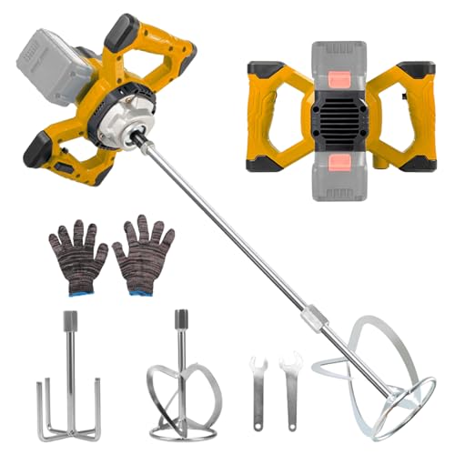 Cordless Concrete Mixer for Dewalt 20V Battery, Battery Electric Paddle Mixer with 6 Speed,Portable 3200W Concrete Stirrer Cement Mixer for Mixing Fodder Mortar Paint Glue Putty (No Battery) ﻿