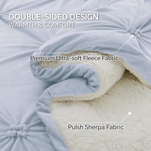 Image of BEDELITE Fluffy Sherpa King Comforter Set,Pintuck-Lavender
