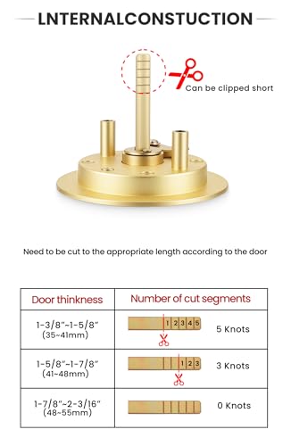 goldenwarm Brushed Nickel Round Pocket Door Lock, Pocket Door Hardware for 2-1/8'' Round Bore Hole, Pocket Door Handles Fit 1-1/4'' to 2'' Thickness Sliding Door 2-3/8'' Latch 1 Pack