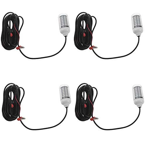 Lioggyet 4X 12V Luz de Pesca Verde 108 Piezas LED Luz de Pesca Submarina SeñUelos Lámpara Buscador de