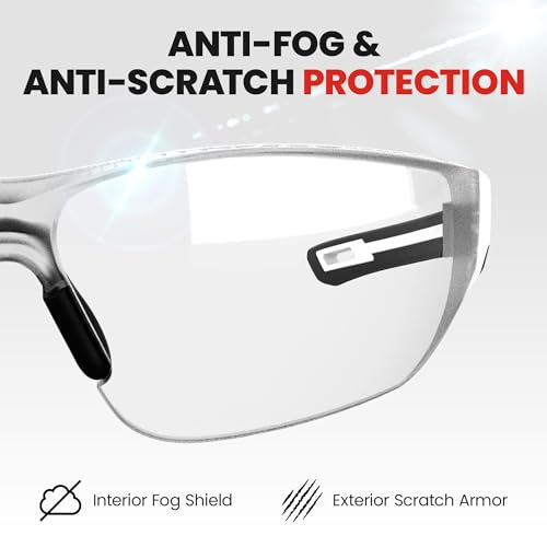 IMPACTABLE New Slim Fit Safety Pickleball Glasses, ANSI Z87.1 Scratch Resistant Antifog Lenses for Men and Women, Sport Goggles for Racquetball, Squash Ball (White/Black) - Thumbnail 6
