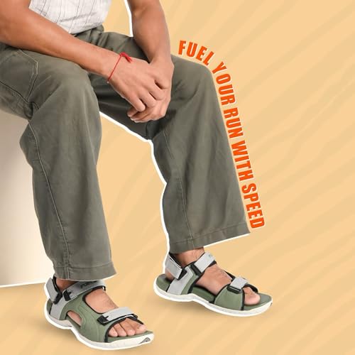 Image of FUEL 2112-02 Trendy Comfortable & Lightweight Stylish Running Sports Sandals with Anti-Skid Flexible Sole for Mens & Boys (Green-11UK)