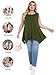 LARACE Womens Plus Size Tank Tops Summer Sleeveless Shirts Casual Loose Tunic Blouses(Army Green 1X)