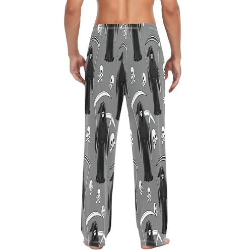 Qilmy Black Cloaks Men's Cotton Pajama Pants, Lightweight Lounge Sleepwear with Drawstring and Pocket3