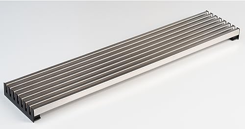 AZERODESIGN- Rejilla Horno- Rejilla Ventilacion- Rejilla ventilacion horno- Rejilla ventilacion frigorífico- Color Inox- 8 Lamas de Aluminio de 60 cm