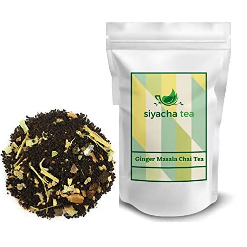 Image of Siyacha Tea Ginger Masala Chai, Fresh Assam CTC Tea, Ginger, Cinnamon, Cardamom, Clove, 100% Natural Whole Spice Blend, No flavours, Loose Leaf Chai Patti, 100 Grams Makes 50 Cups (approx)