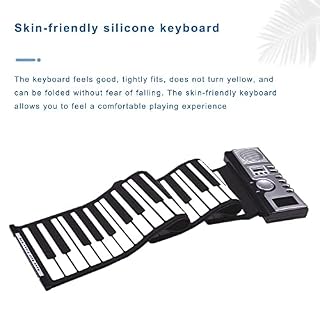 YUKM Roll Up Piano Portable Hand Roll Piano, Clavier de Piano Pliable pour Enfants et débutants (61 Touches, Argent) - Les Beatles, Paul McCartney, John Lennon, RIngo Starr, George Harrison YUKM Roll Up Piano Portable Hand Roll Piano, Clavier de Piano Pliable pour Enfants et débutants (61 Touches, Argent) – Image 5