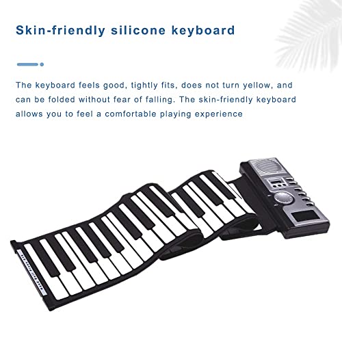 YUKM Roll Up Piano Portable Hand Roll Piano, Clavier de Piano Pliable pour Enfants et débutants (61 Touches, Argent) - Les Beatles, Paul McCartney, John Lennon, RIngo Starr, George Harrison YUKM Roll Up Piano Portable Hand Roll Piano, Clavier de Piano Pliable pour Enfants et débutants (61 Touches, Argent) – Image 6