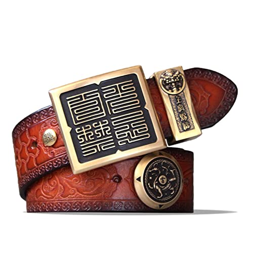 Ceinture rétro en jean pour homme avec une boucle ronde lisse