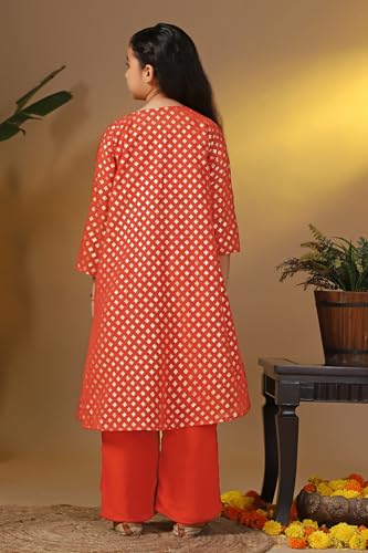 Image of Fashion Dream Girls Georgette Embroidered Palazzo Set|Kids Ethnic Wear|sharara set for girls|Indo Western Set