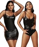 Built in Shapewear Tummy Control PU Leather Dress Slimming Bodycon Midi Dress Party Club Fall Dress for Women Black