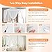 Qinzave Canopy for Bed 4 Corner White Canopy Bed Curtains, Mosquito Net Bed Canopy for Twin King Queen Full Size Bed, Canopy Bed Curtains Drapes for Indoor Outdoor Room Decor Mosquito Netting