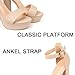 MERUMOTE Women's Fashion Platform Sandals Block Heels Wedding Summer Dress Shoes Nude Matte 9