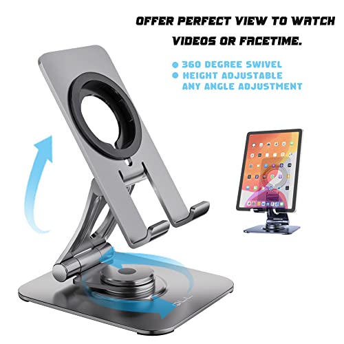 Qll 360° Rotating Foldable Tablet Stand For Desk, Sturdy Aluminum Alloy Ipad Holder For Office, Commercial, Business, Retail Kiosk Store, Kitchen, Compatible With All Cell Phones&Tablets 4-13'' #TOP3