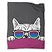 Couverture en flanelle imprimée chat avec des lunettes, super doux et confortable en peluche jette une couverture chat avec une couverture de lunettes, enfants garçons filles (150 x 200 cm)