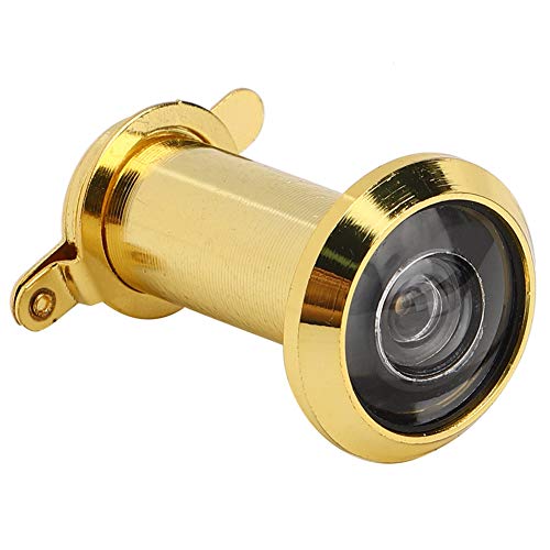Safety Door Viewer, 2Pcs Large Door Viewer, 220-degree with Heavy Duty Rotating Cover, Zinc Alloy Security Peephole for, door viewers (Simple 16 gold aperture 16-19 door thickness