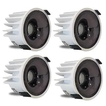 18W LED Creta COB Spot Light White Body Shining Black Reflector (Natural White, Pack of 4)