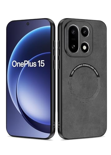 Duxsmei Oneplus 15�p���C�P�[�X Magsafe�Ή� TPU�ƃX�G�[�hPU���U�[�P�[�X �h�U ����~�� ���y�� �����J�o�[ Oneplus 15�p (�O���[)
