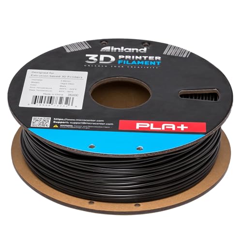 Image of INLAND Micro Center PLA+ 3D Printing Filament 1.75mm - PLA Pro Dimensional Accuracy + /- 0.03 mm - 1kg Cardboard Spool (2.2 lbs) (1 Pack Black, 2.85mm)