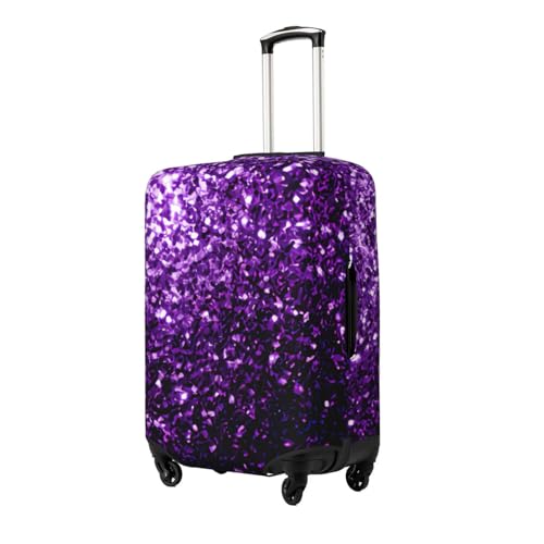 Beautiful Purple Glitter Print Suitcase Covers Personalized Luggage Protector Elastic Washable Travel Gear Cover2