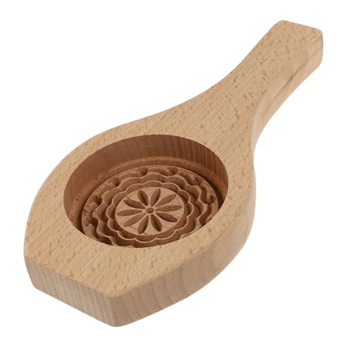 POPETPOP 木製月餅型抜き型 凹凸模様で簡単に取り出せる ベーキングキッチン用品 家用和菓子作りに 伝統的な月餅やデザートの手作りに